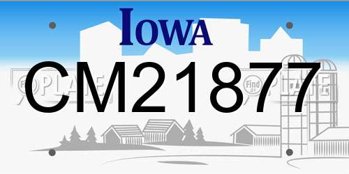 CM21877 Iowa License Plate