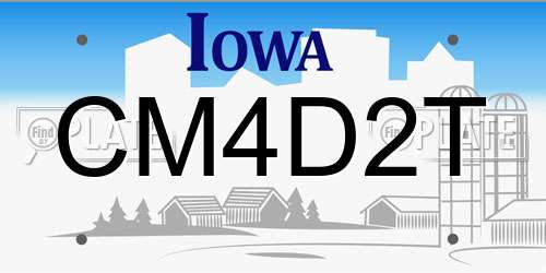 CM4D2T Iowa License Plate
