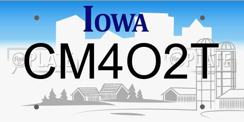 CM4O2T Iowa License Plate