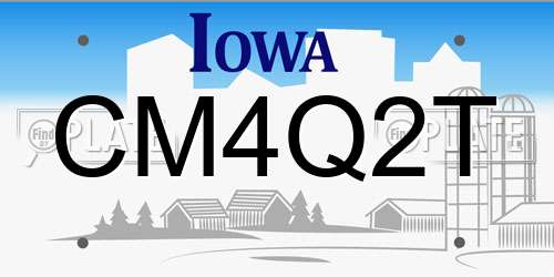CM4Q2T Iowa License Plate