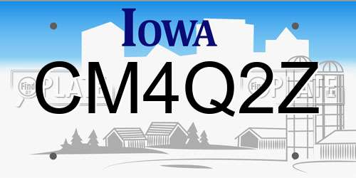 CM4Q2Z Iowa License Plate