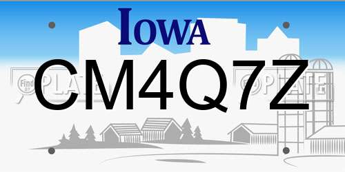 CM4Q7Z Iowa License Plate