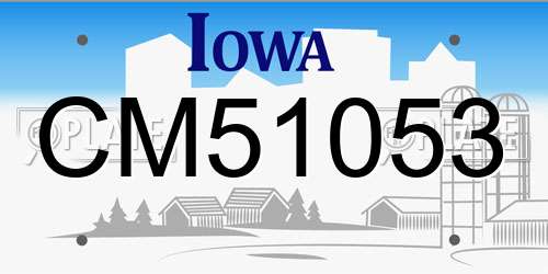 CM51053 Iowa License Plate