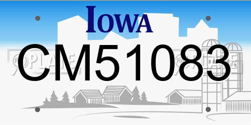 CM51083 Iowa License Plate