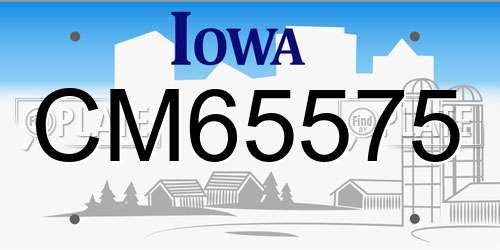 CM65575 Iowa License Plate