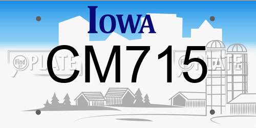 CM715 Iowa License Plate
