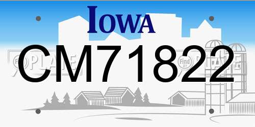 CM71822 Iowa License Plate