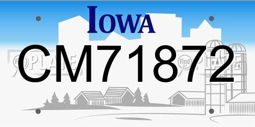 CM71872 Iowa License Plate