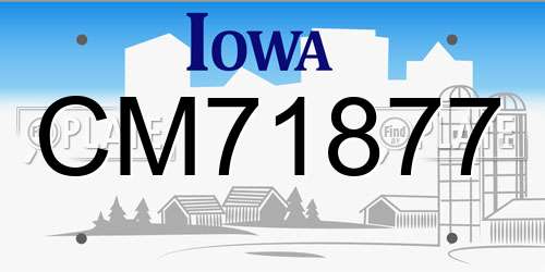 CM71877 Iowa License Plate