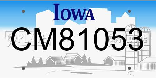 CM81053 Iowa License Plate