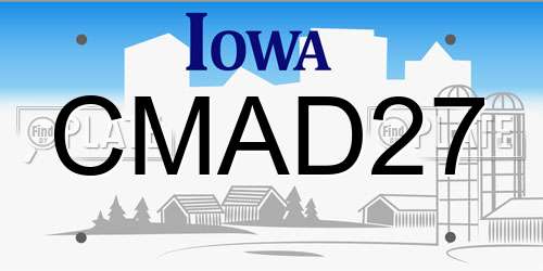 CMAD27 Iowa License Plate