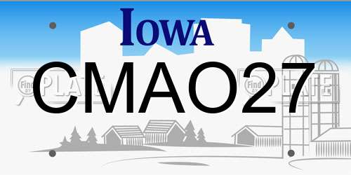 CMAO27 Iowa License Plate
