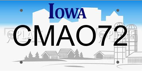 CMAO72 Iowa License Plate
