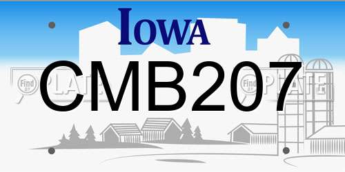 CMB207 Iowa License Plate