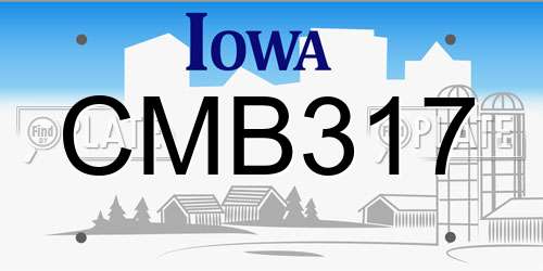 CMB317 Iowa License Plate