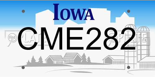 CME282 Iowa License Plate