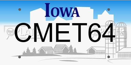 CMET64 Iowa License Plate
