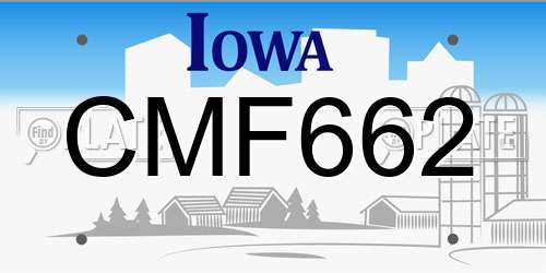 CMF662 Iowa License Plate