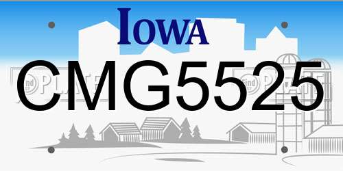 CMG5525 Iowa License Plate