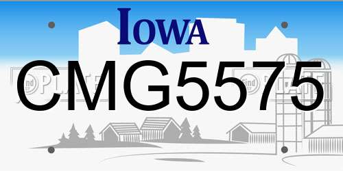 CMG5575 Iowa License Plate