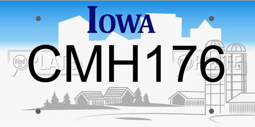 CMH176 Iowa License Plate