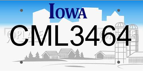 CML3464 Iowa License Plate