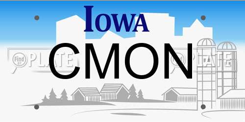CMON Iowa License Plate
