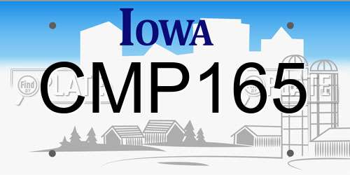 CMP165 Iowa License Plate
