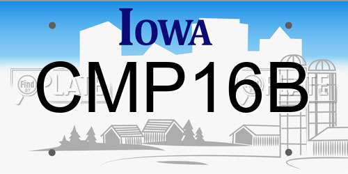 CMP16B Iowa License Plate