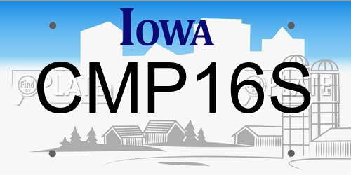 CMP16S Iowa License Plate