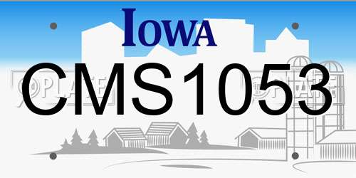 CMS1053 Iowa License Plate
