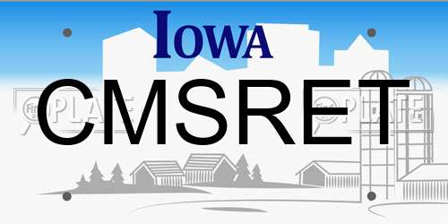 CMSRET Iowa License Plate