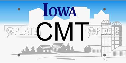 CMT Iowa License Plate