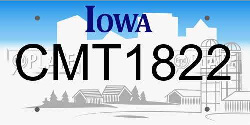 CMT1822 Iowa License Plate