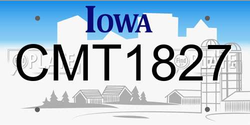 CMT1827 Iowa License Plate
