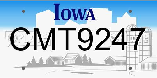CMT9247 Iowa License Plate