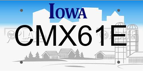 CMX61E Iowa License Plate