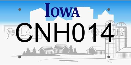 CNH014 Iowa License Plate