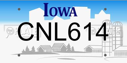 CNL614 Iowa License Plate