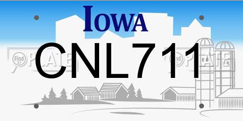 CNL711 Iowa License Plate