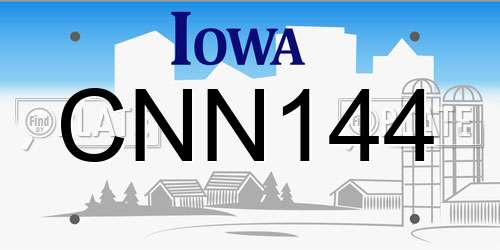CNN144 Iowa License Plate