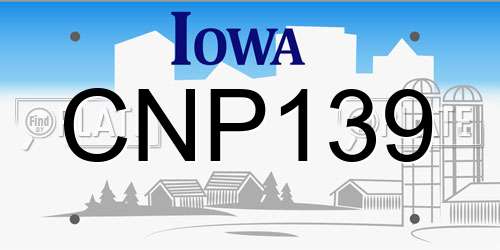 CNP139 Iowa License Plate