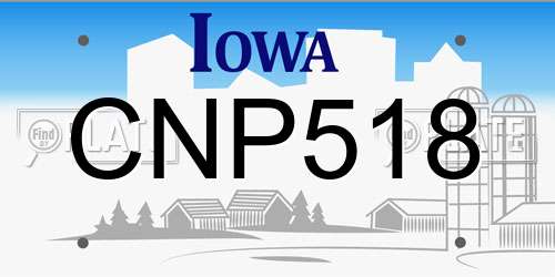 CNP518 Iowa License Plate