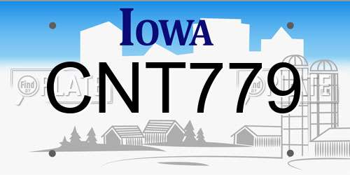 CNT779 Iowa License Plate