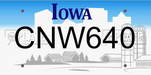 CNW640 Iowa License Plate