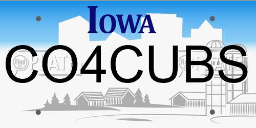 CO4CUBS Iowa License Plate