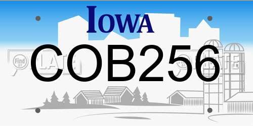 COB256 Iowa License Plate