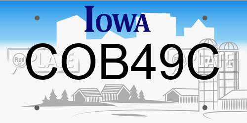 COB49C Iowa License Plate