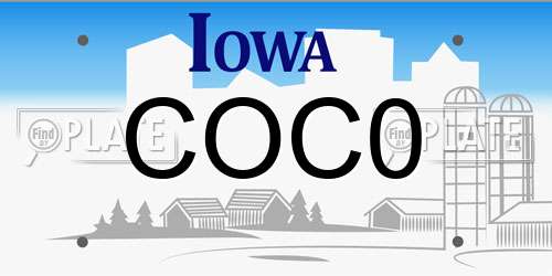 COC0 Iowa License Plate