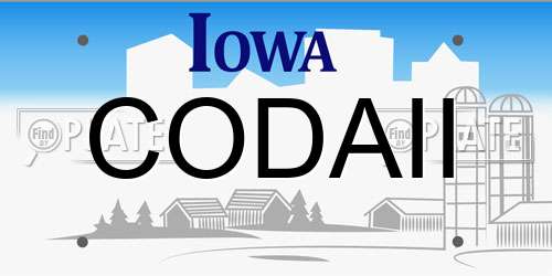 CODAII Iowa License Plate